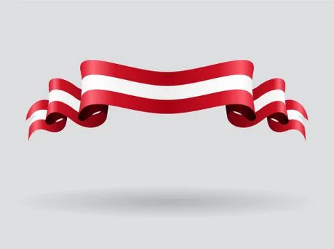 Austrian wavy flag. Vector illustration Stock Illustration