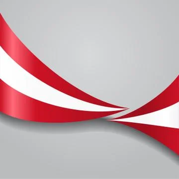 Austrian wavy flag. Vector illustration Stock Illustration