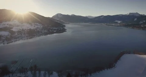 Austrian Winter Landscape Aerial Stock Footage 75365982