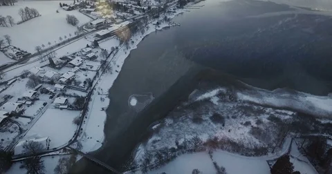Austrian Winter Landscape Aerial Stock Footage 75367093