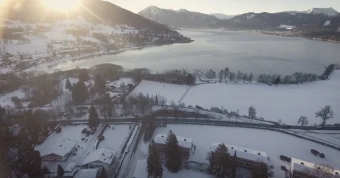 Austrian Winter Landscape Aerial Stock Footage 75367498