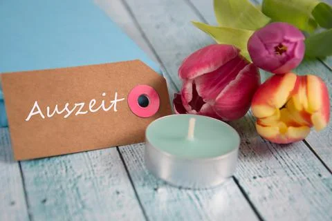 Auszeit - the german word for timeout Stock Photos