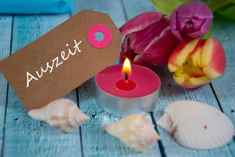 Auszeit - the german word for timeout Stock Photos