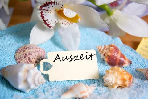 Auszeit - the german word for timeout Stock Photos