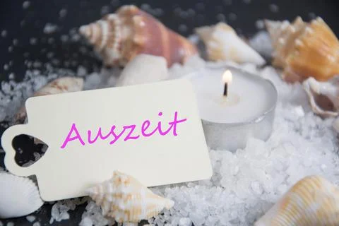 Auszeit - the german word for timeout Stock Photos