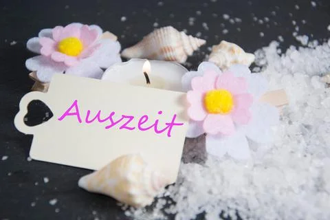 Auszeit - the german word for timeout Stock Photos