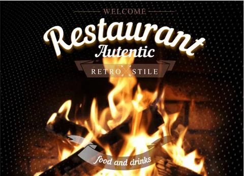 Autentic barbecue restaurant background Stock Illustration