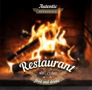 Autentic restaurant background Stock Illustration