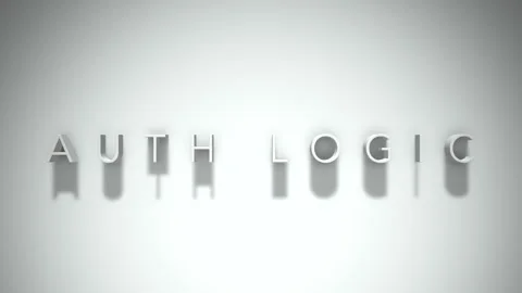 Auth logic 3D title animation with shadows on a white background Stock Footage 297516633
