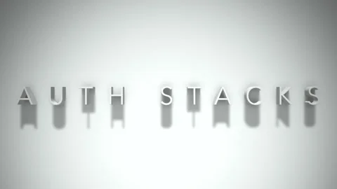 Auth stacks 3D title animation with shadows on a white background Stock Footage 297517720