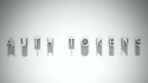 Auth tokens 3D title animation with shadows on a white background Stock Footage 297517719