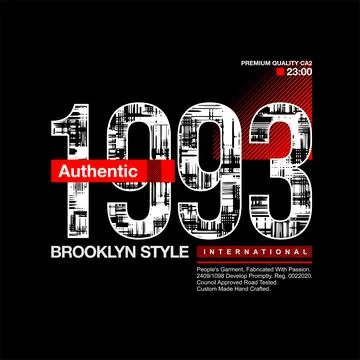 Authentic 1993 brooklyn simple vintage fashion Stock Illustration
