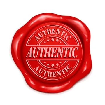 Authentic 3d red wax seal Stock Illustration