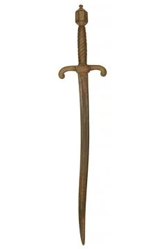 Authentic ancient rusted sword isolated on white Stock Photos