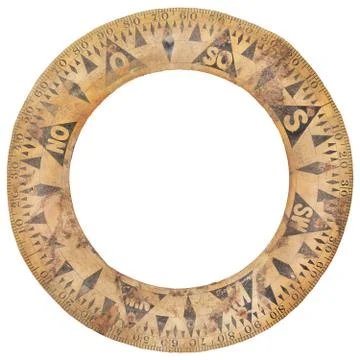 Authentic ancient ship compass paper ring used for navigation Stock Photos