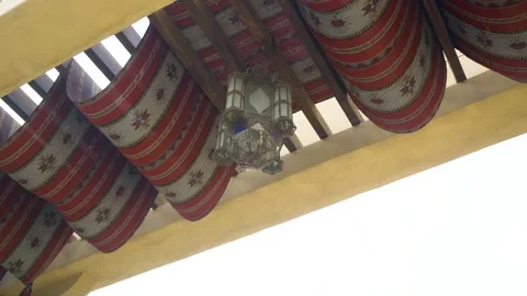 An authentic Arab lamp with traditional Arab curtains, in Bahrain Stock Footage 245271078