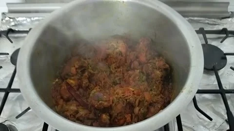 ​Authentic Arabic Style Chicken Biryani served with long-grain Basmati rice. Stock Footage 330708634