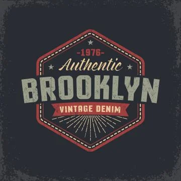 Authentic Brooklyn grunge retro design Stock-Illustration