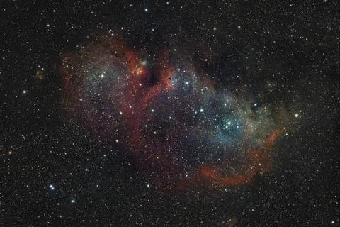 Authentic capture of the Soul Nebula IC 1848, a breathtaking celestial for... Fotos de archivo
