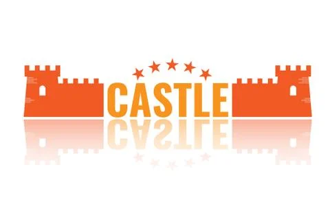 Authentic Castle tower symbol for logo or icon design. Vector illustration. Stock Illustration