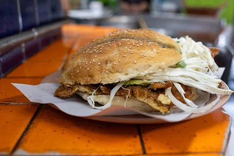 Authentic cemita poblana Stock Photos