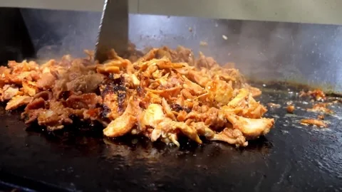 Authentic Chicken Shawarma in Making Stock Footage 277818893