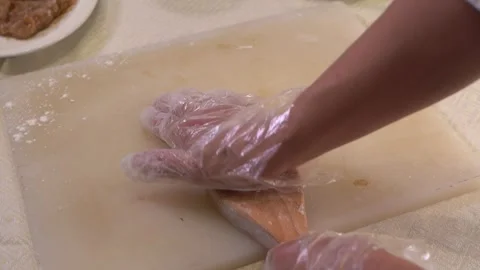 Authentic Chinese Fu Meat Cake (Lucky Pastry) Stock Footage 332610610