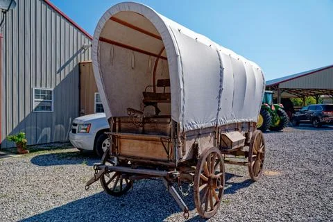 Authentic chuckwagon restored closeup Stock Photos
