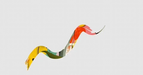 Authentic colorful brushstrokes creating dynamic wavy patterns, flowing smoothly Stock Footage 318373526