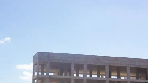 Authentic concrete structure, slab building. Reinforced construction,animation Stock Footage 337949975