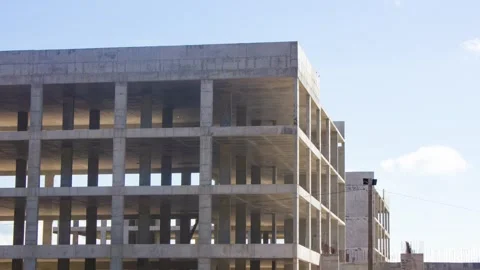Authentic concrete structure, slab building. Reinforced construction,animation Stock Footage 337950022
