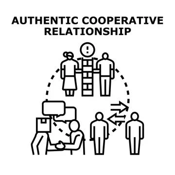 Authentic cooperative relationship between business people Stock Illustration