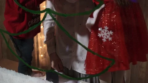 Authentic cute mom and two small preschool minor children siblings girl and boy Stock Footage 158823924