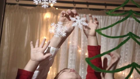 Authentic cute mom and two small preschool minor children siblings girl and boy Stock Footage 158904150