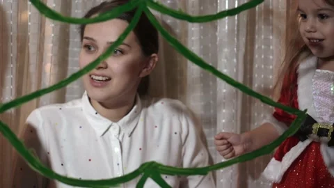 Authentic cute mom and two small preschool minor children siblings girl and boy Stock Footage 164291083