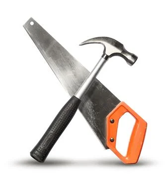 Authentic DIY mechanic hand tools set crossed on white background Stock Photos