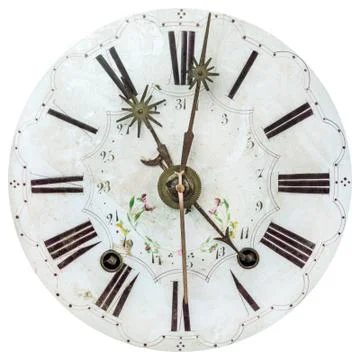 Authentic eighteenth century clock face with flower decoration Photos