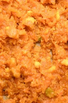 Authentic Gajar Halwa Indian Carrot Sweet Dessert Macro Food Background Stock Photos