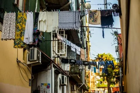 Authentic georgian courtyards Stock Photos