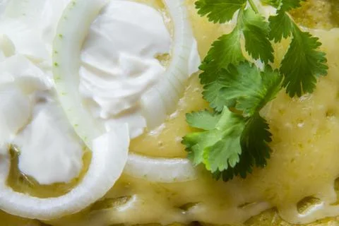 Authentic green enchiladas 库存照片
