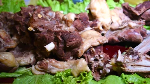 Authentic Hand-grabbed Mutton Stock Footage 333320981
