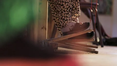 Authentic Handcrafted Items And uzbek made atlas dress Video stock 281053919