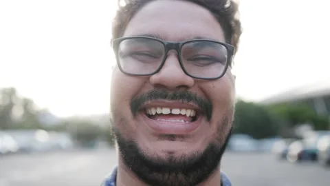 Authentic headshot of happy hispanic man smiling on camera. Latin american Stock Footage 271213572