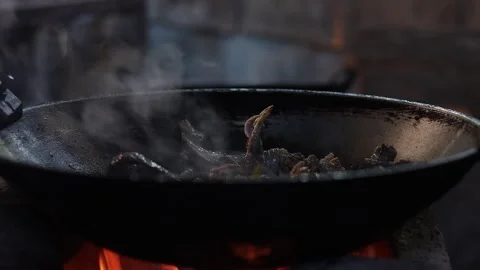 Authentic Hill Tribe Home Kitchen Cooking Traditional Thai Food Stock Footage 338365222