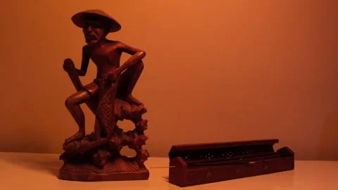 Authentic home bust and incense Stock Footage 249806563