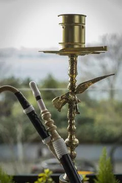 Authentic hookah on the table Stock Photos