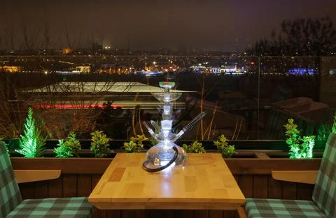 Authentic hookah on the table Stock Photos