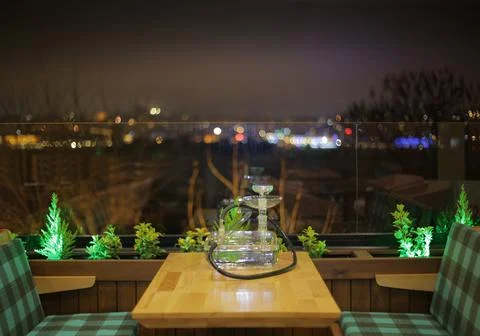 Authentic hookah on the table Stock Photos