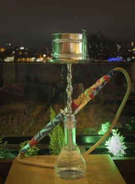 Authentic hookah on the table Stock Photos