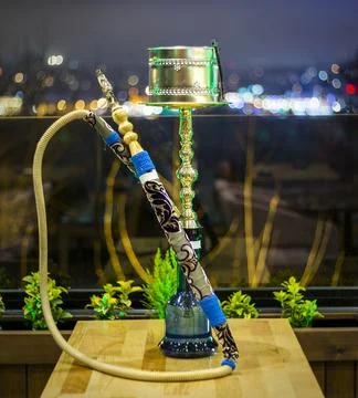 Authentic hookah on the table Stock Photos